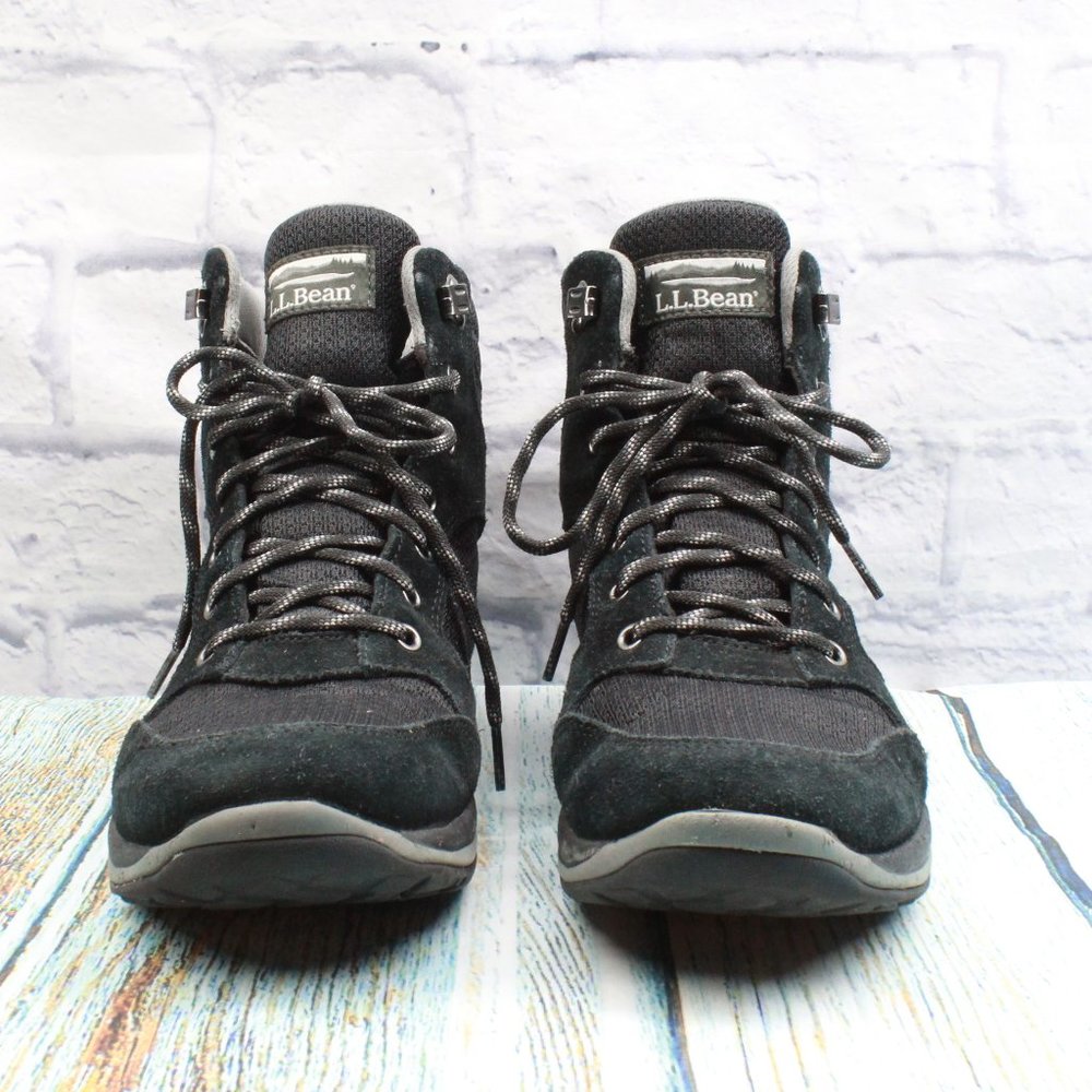 LL BEAN Men's Black Waterproof Hiking Trail Tek 2.5 Nylon Suede Boots Size 7 M - Picture 4 of 9